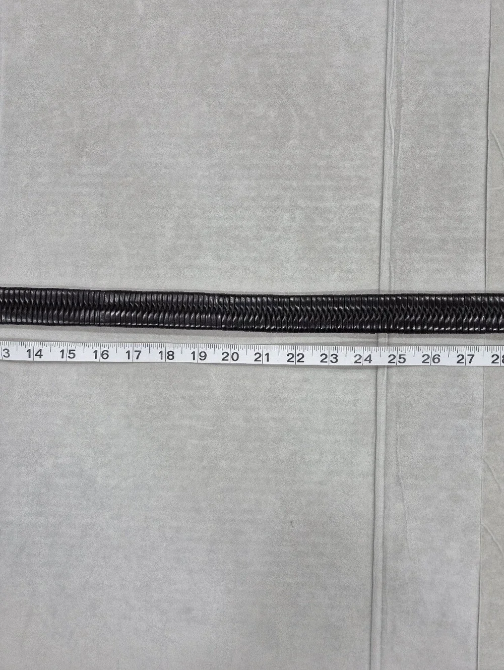 Woven belt men's 34 black full grain cowhide smoked black buckle